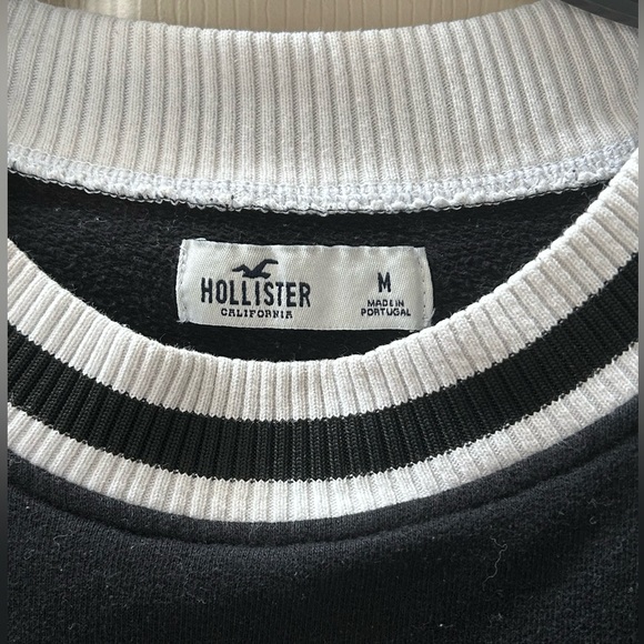 Hollister Black White Colorblock Cropped Sweater Knit Size M - Picture 5 of 11